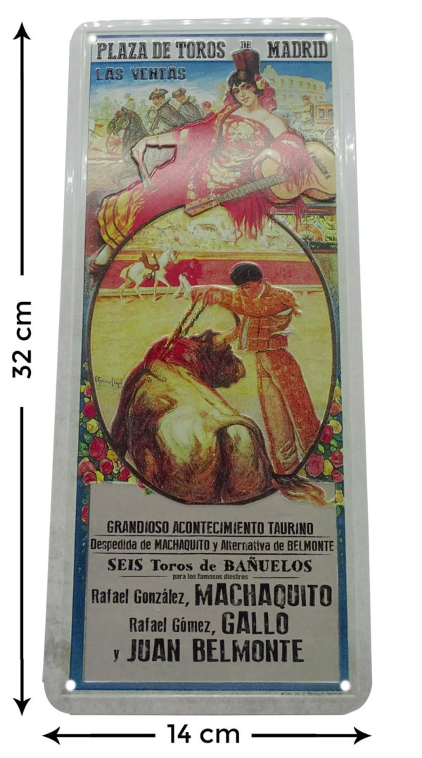 Placa Metal vintage Cartel de Toros