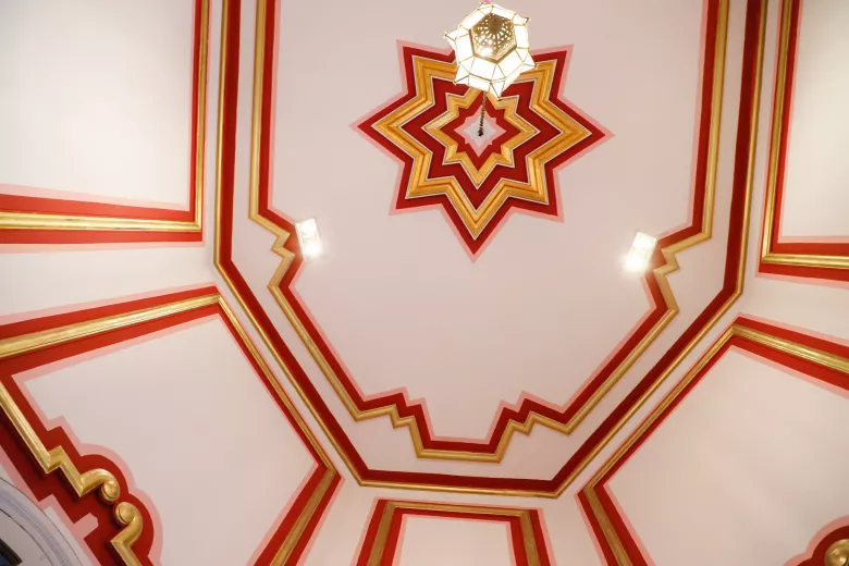 Overhead view of the chapel with ornamental details